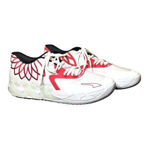 Puma MB.01 LaMelo Ball White High Risk Red Basketball Sneakers Mens 16 376941-10